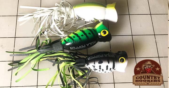 Arbogast Water Fishing Lure, Frog Hula Popper Top