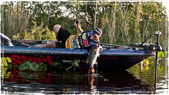 Pulling a Bass into the boat