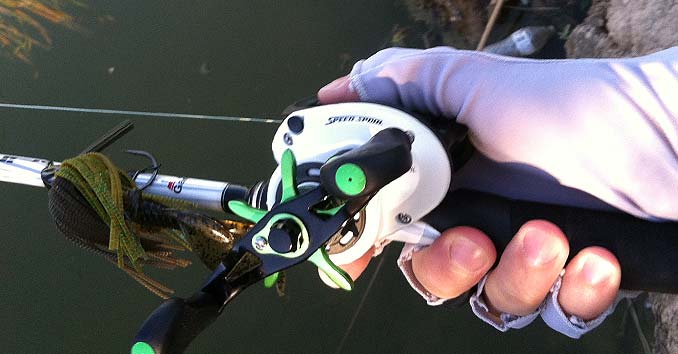 Holding a Lew's Reel attached to an Abu Garcia Rod