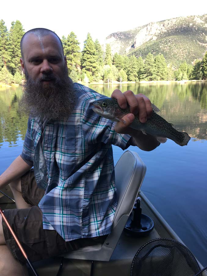 Catching a Trout on Little Reservoir near Beaver, Utah