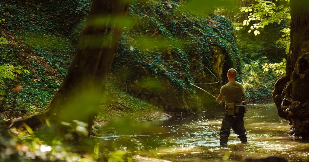 Fly Fishing on a river