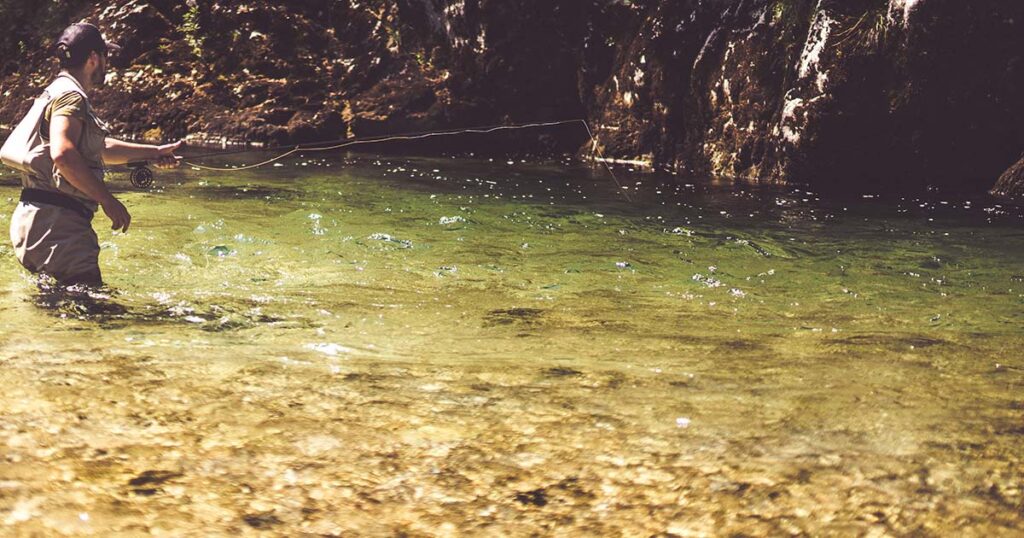 Flyfishing in a river